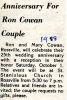 Anniversary- Cowan, Ron and Mary Anniversary- Cowan, Ron and Mary
