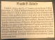 Obituary- Grace, Frank P.