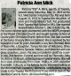 Obituary- Mick, Patricia Obituary- Mick, Patricia