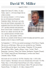 Obituary- Miller, David W. Obituary- Miller, David W.